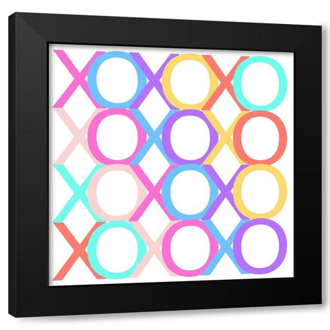 XOXO Black Modern Wood Framed Art Print with Double Matting by SD Graphics Studio