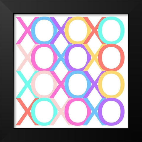 XOXO Black Modern Wood Framed Art Print by SD Graphics Studio