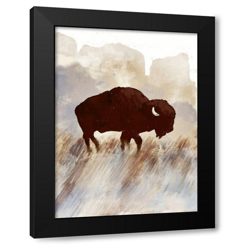 Buffalo Sunset Hill I Black Modern Wood Framed Art Print by Meneely, Dan
