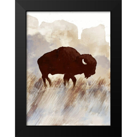 Buffalo Sunset Hill I Black Modern Wood Framed Art Print by Meneely, Dan
