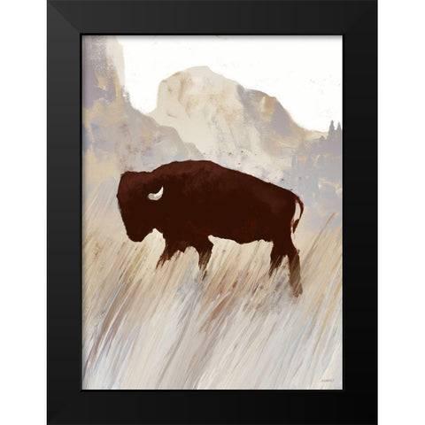Buffalo Sunset Hill II Black Modern Wood Framed Art Print by Meneely, Dan