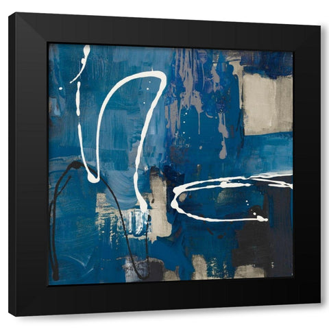 Indigo Retro Black Modern Wood Framed Art Print with Double Matting by Loreth, Lanie