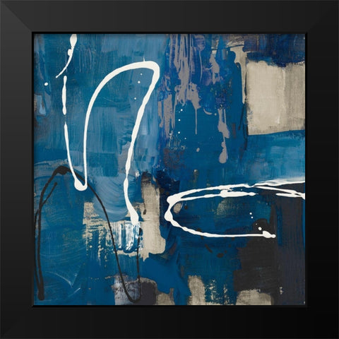 Indigo Retro Black Modern Wood Framed Art Print by Loreth, Lanie