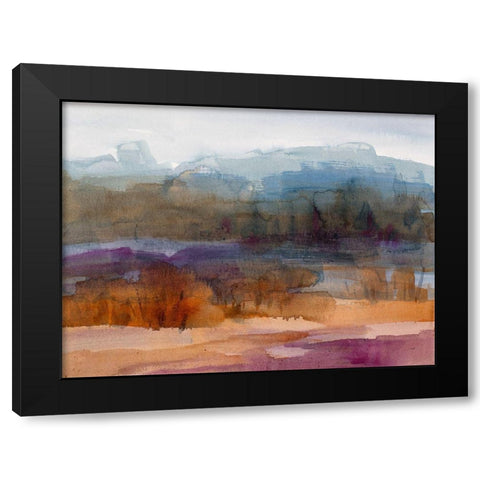 Mountain Lake Abstract Black Modern Wood Framed Art Print with Double Matting by Loreth, Lanie
