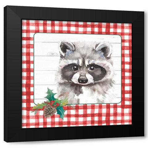 Red Plaid Woodland III Black Modern Wood Framed Art Print with Double Matting by Pinto, Patricia