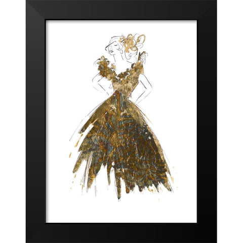 Fashion in Gold I Black Modern Wood Framed Art Print by Pinto, Patricia
