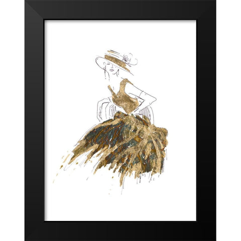 Fashion in Gold II Black Modern Wood Framed Art Print by Pinto, Patricia