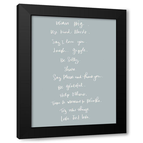 Dream Big Black Modern Wood Framed Art Print with Double Matting by SD Graphics Studio