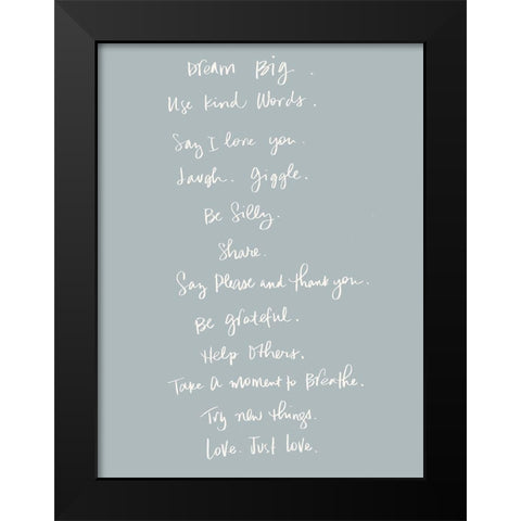 Dream Big Black Modern Wood Framed Art Print by SD Graphics Studio