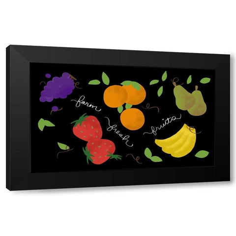 Fresh Fruit Black Modern Wood Framed Art Print by Quach, Anna
