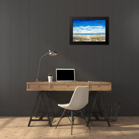 Gentle Breeze Black Modern Wood Framed Art Print by DeRice, Julie