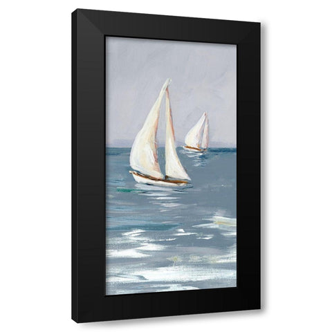 Coast Sailing I Black Modern Wood Framed Art Print with Double Matting by DeRice, Julie