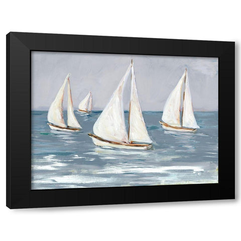Sailing Calm Waters I Black Modern Wood Framed Art Print by DeRice, Julie