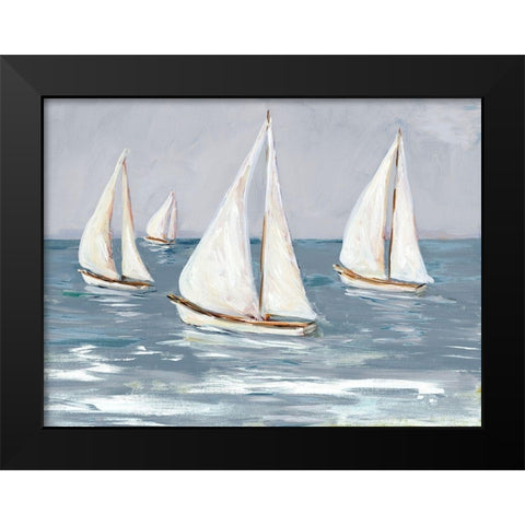 Sailing Calm Waters I Black Modern Wood Framed Art Print by DeRice, Julie