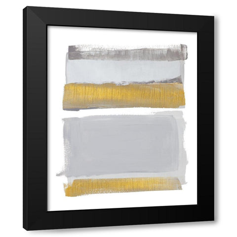 World of Golden Gray Black Modern Wood Framed Art Print with Double Matting by Loreth, Lanie