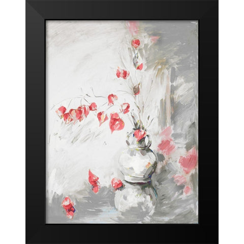 Red Roses I Black Modern Wood Framed Art Print by French-Roussia, Heather A.