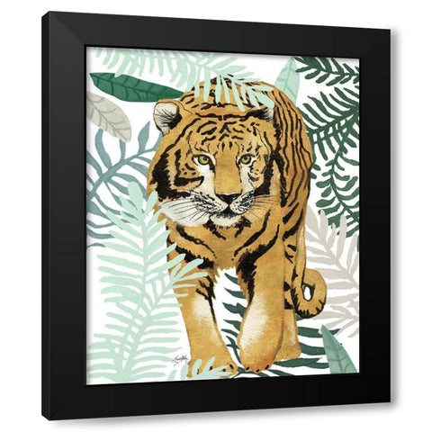 Jungle Tiger I Black Modern Wood Framed Art Print with Double Matting by Medley, Elizabeth