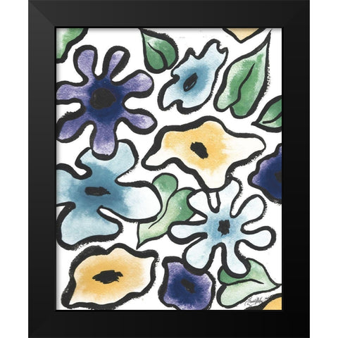 Lavender Flower Burst I Black Modern Wood Framed Art Print by Medley, Elizabeth