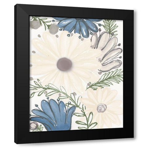 Hidden Floral I Black Modern Wood Framed Art Print by Medley, Elizabeth