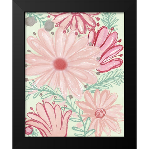 Color Burst Blooms I Black Modern Wood Framed Art Print by Medley, Elizabeth
