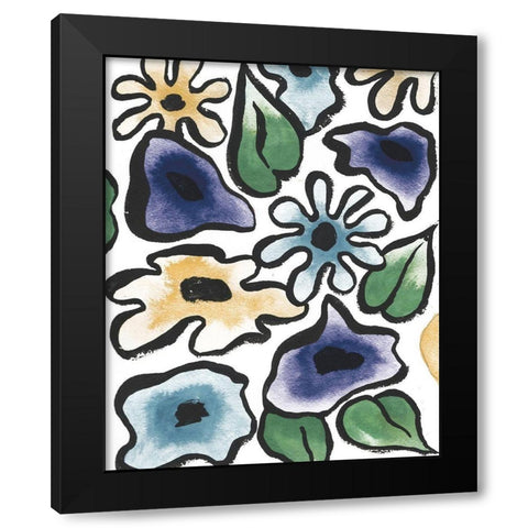 Lavender Flower Burst II Black Modern Wood Framed Art Print with Double Matting by Medley, Elizabeth