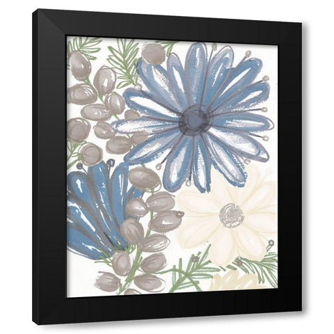 Hidden Floral II Black Modern Wood Framed Art Print by Medley, Elizabeth