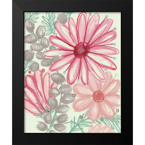 Color Burst Blooms II Black Modern Wood Framed Art Print by Medley, Elizabeth