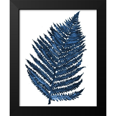 Blue Fern II Black Modern Wood Framed Art Print by Medley, Elizabeth