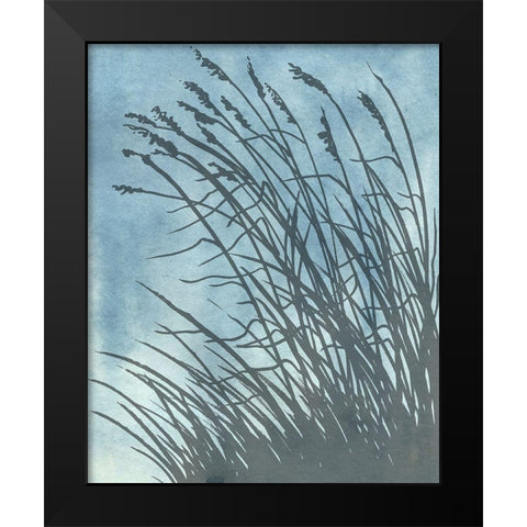 Tall Grasses on Blue I Black Modern Wood Framed Art Print by Medley, Elizabeth