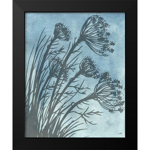 Tall Grasses on Blue II Black Modern Wood Framed Art Print by Medley, Elizabeth