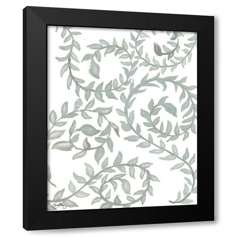 Floral Shades of Gray I Black Modern Wood Framed Art Print with Double Matting by Medley, Elizabeth