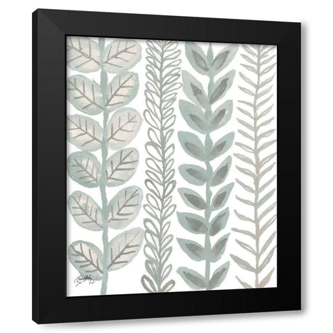 Floral Shades of Gray II Black Modern Wood Framed Art Print by Medley, Elizabeth