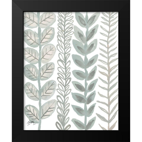 Floral Shades of Gray II Black Modern Wood Framed Art Print by Medley, Elizabeth