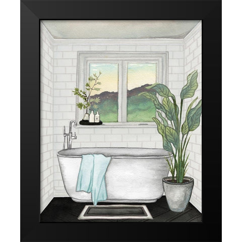 Modern Black and White Bath I Black Modern Wood Framed Art Print by Medley, Elizabeth