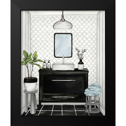 Modern Black and White Bath II Black Modern Wood Framed Art Print by Medley, Elizabeth