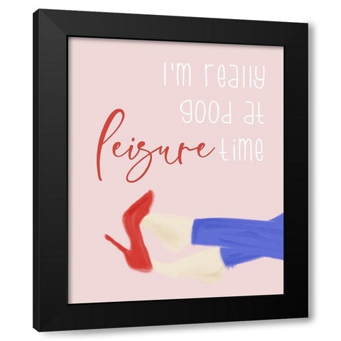 Leisure Time Black Modern Wood Framed Art Print by Quach, Anna