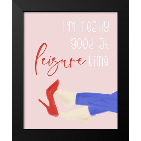 Leisure Time Black Modern Wood Framed Art Print by Quach, Anna