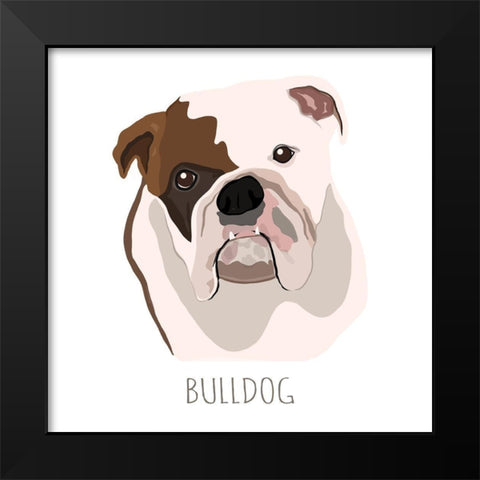 Bull Dog Black Modern Wood Framed Art Print by Torres, Melanie