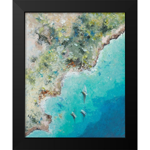 Playa Escondida from Above Black Modern Wood Framed Art Print by Pinto, Patricia