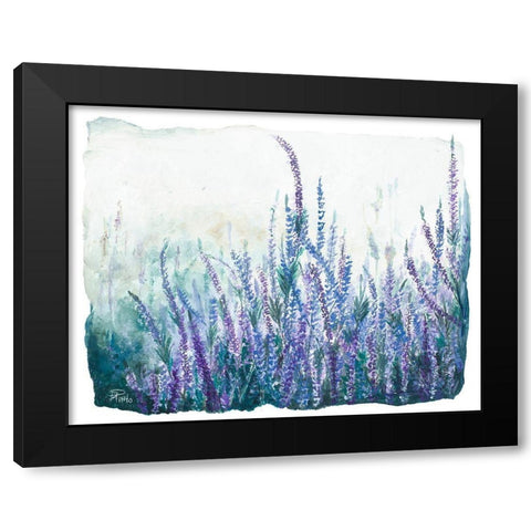 Lavender Floral Garden Black Modern Wood Framed Art Print by Pinto, Patricia