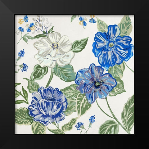 Italian Floral Theme I Black Modern Wood Framed Art Print by Del Sol, Ani