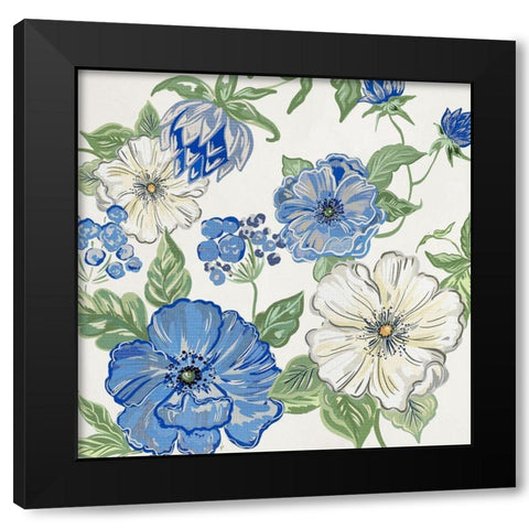 Italian Floral Theme II Black Modern Wood Framed Art Print by Del Sol, Ani