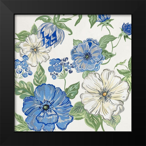 Italian Floral Theme II Black Modern Wood Framed Art Print by Del Sol, Ani