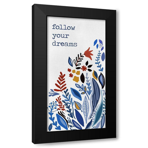 Follow you Dreams Black Modern Wood Framed Art Print by Del Sol, Ani
