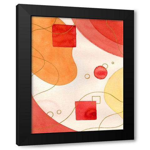 Orange Mood Black Modern Wood Framed Art Print by Amaya
