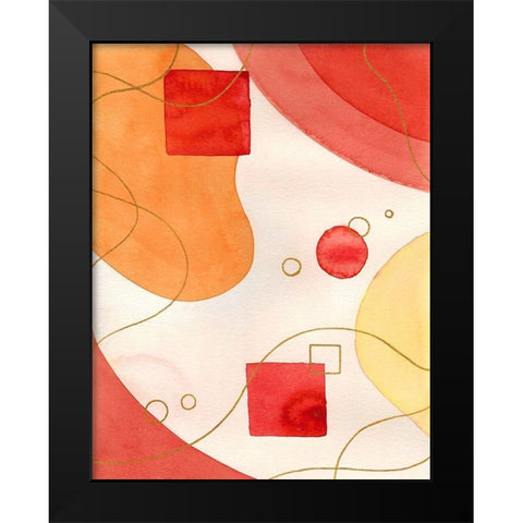 Orange Mood Black Modern Wood Framed Art Print by Amaya