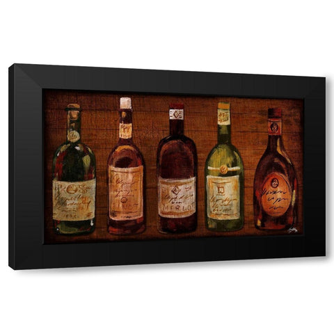 Wine Row Black Modern Wood Framed Art Print with Double Matting by Medley, Elizabeth