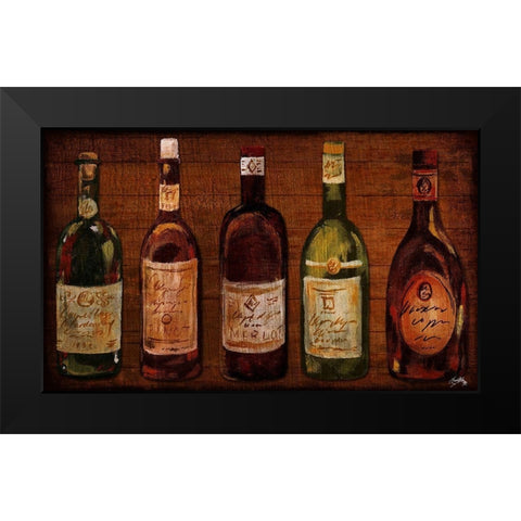 Wine Row Black Modern Wood Framed Art Print by Medley, Elizabeth