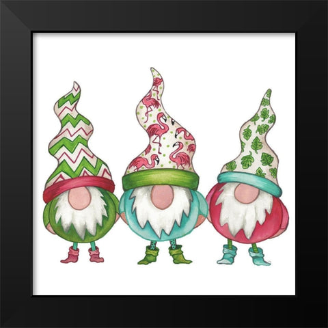 Tropical Gnomes Black Modern Wood Framed Art Print by Medley, Elizabeth