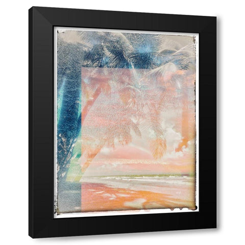 Retro Palms Black Modern Wood Framed Art Print with Double Matting by Acosta